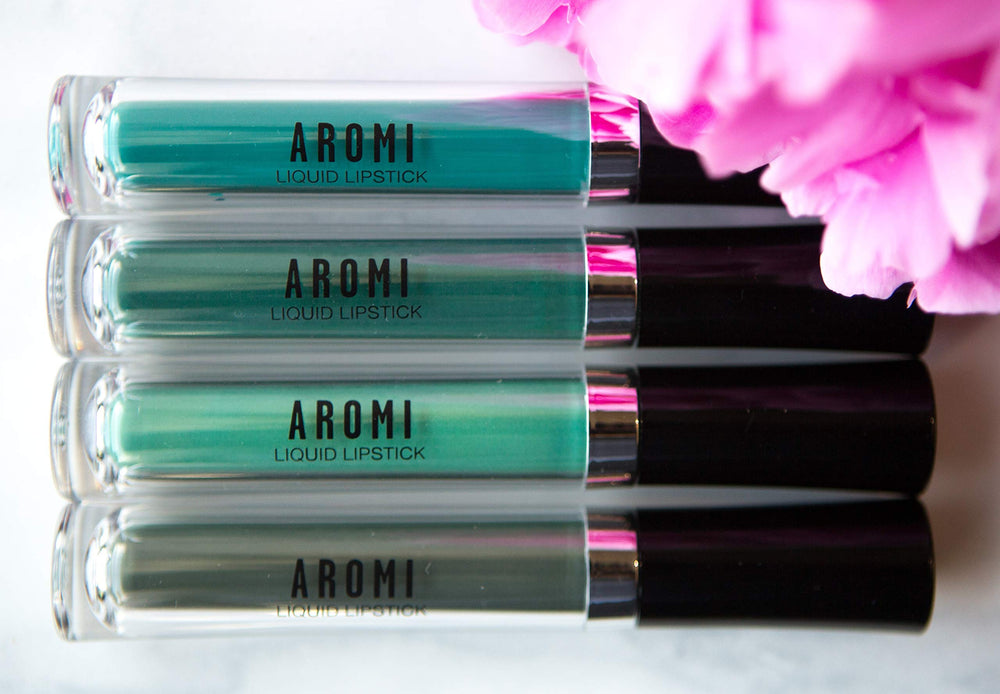 Aromi paraben-free formula badge signals gentle, skin-friendly makeup