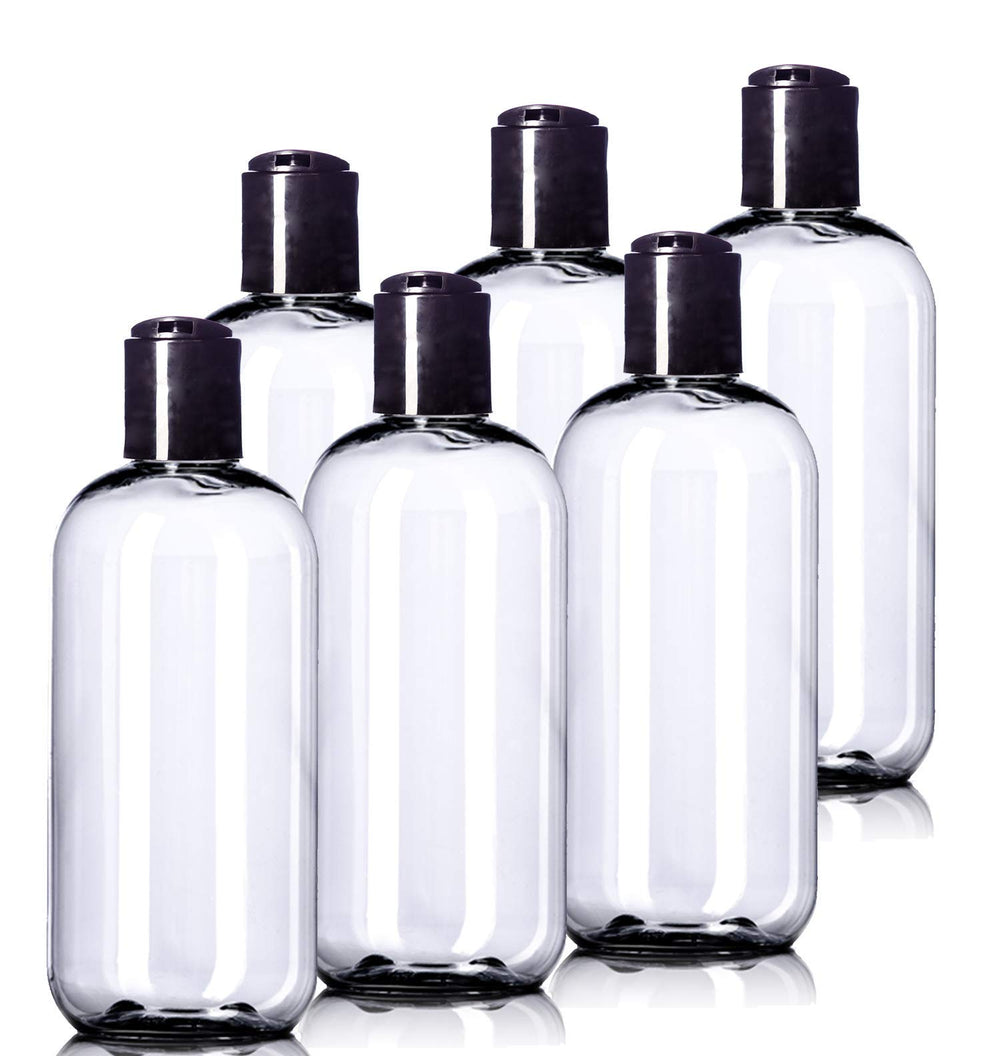 Aromine 8oz Boston Round bottle with disc cap, sturdy travel-ready container.