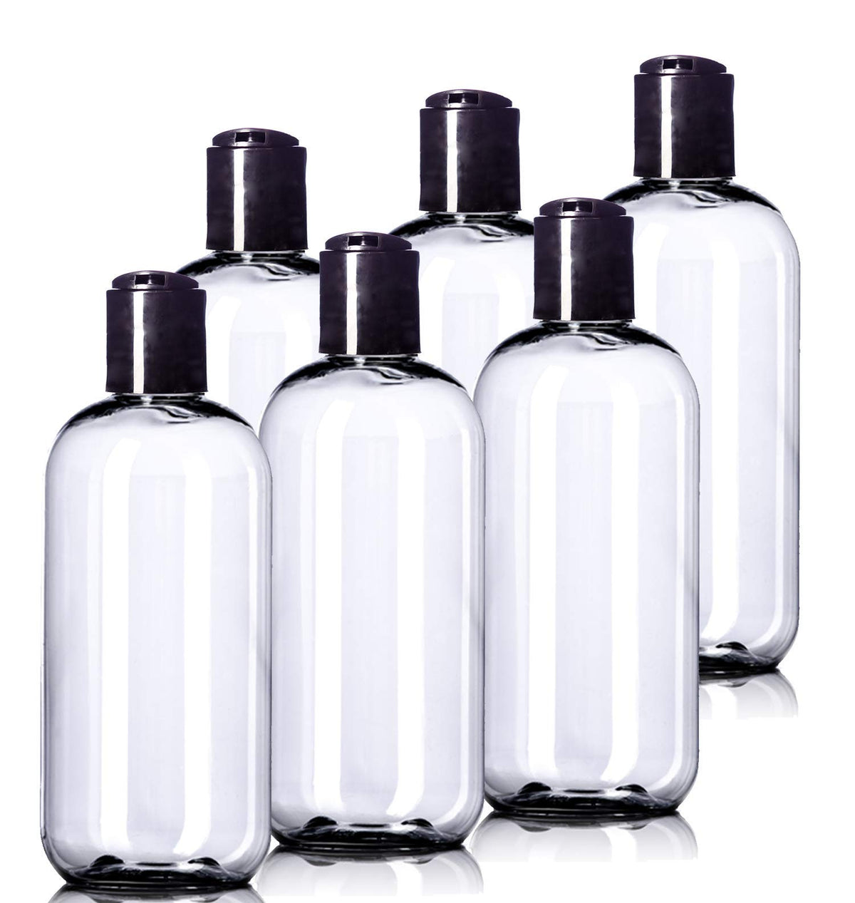 Aromine 8oz Boston Round bottle with disc cap, sturdy travel-ready container.