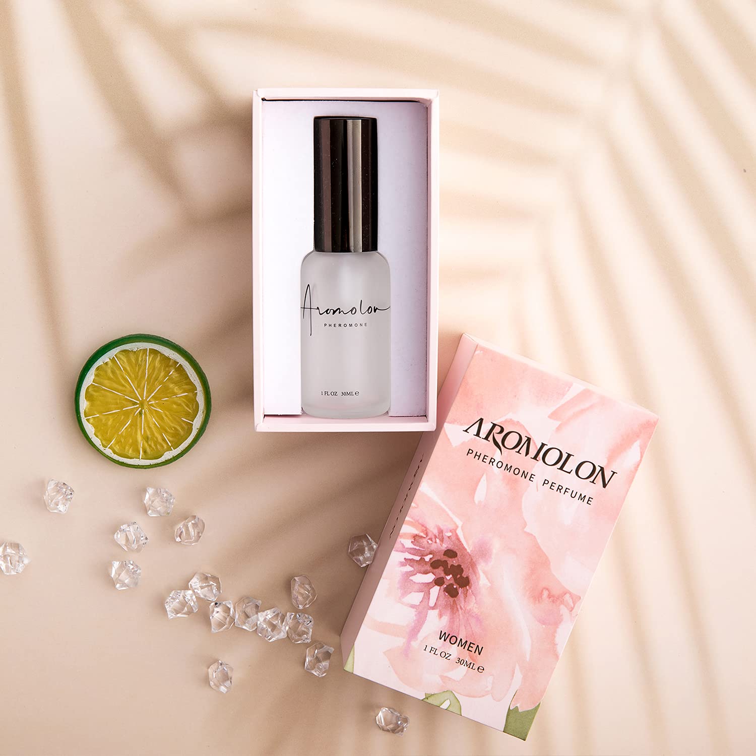 Aromolon Pheromone perfume gift-packaging, perfect present for women who love fragrance.