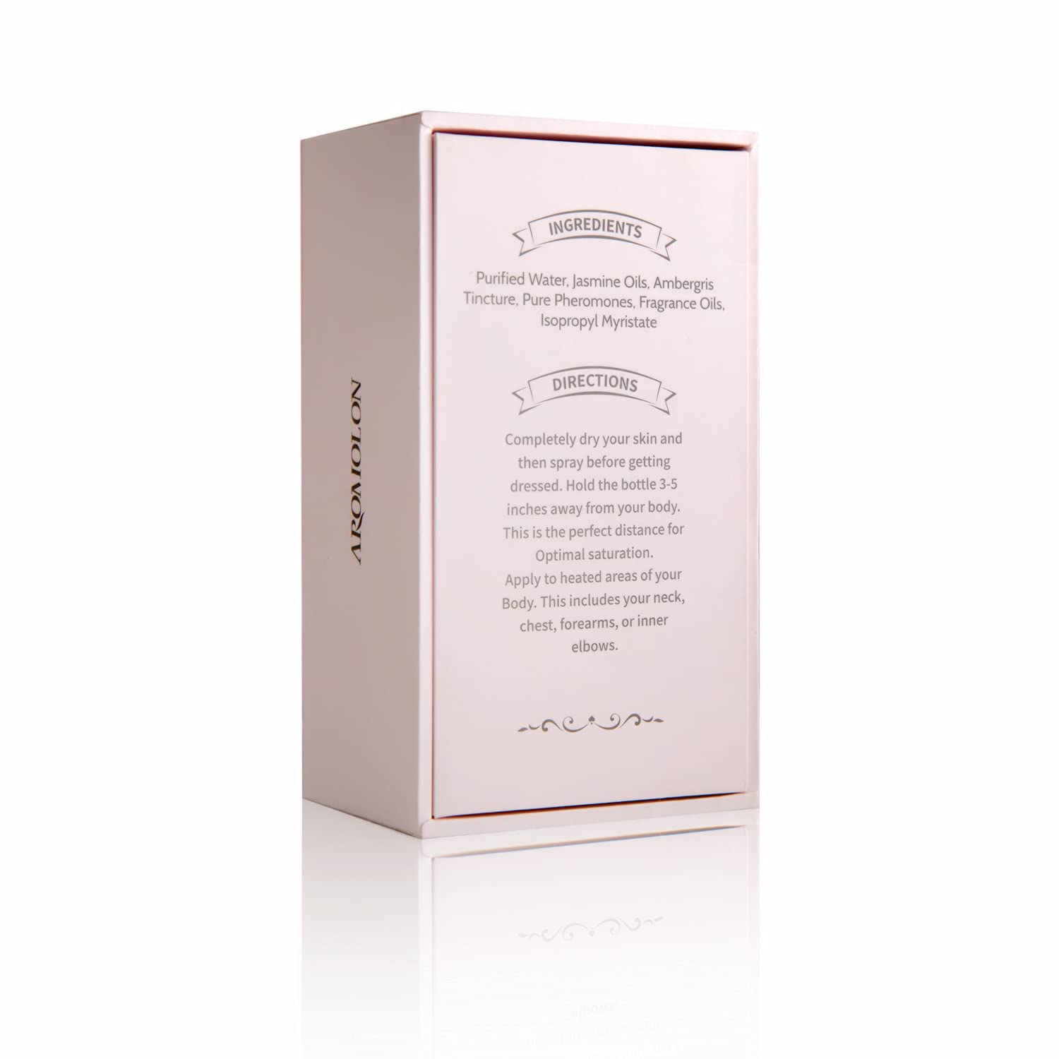 Aromolon Pheromone perfume wearer-side-profile, captures a poised, confident look.