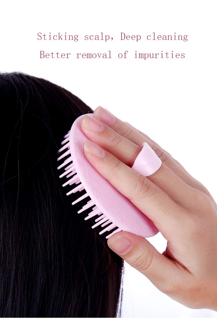 Aroveea scalp brush closeup on handle for precise control during scalp cleansing.