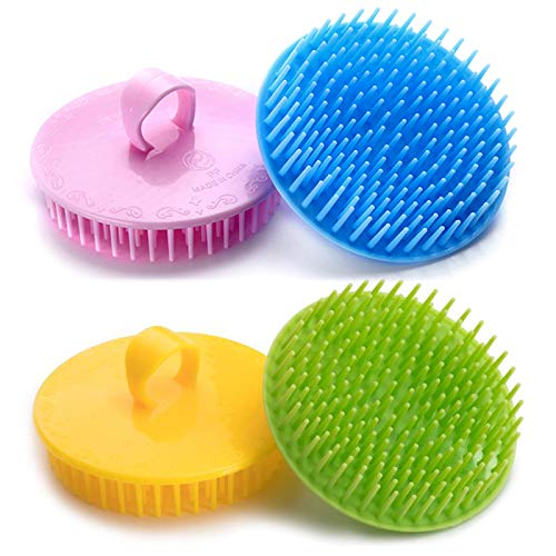 Aroveea blue-pack scalp brushes for cleansing and massaging in the shower