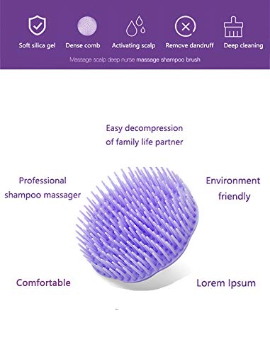 Aroveea hair scalp brush massager in violet for gentle dandruff cleansing.