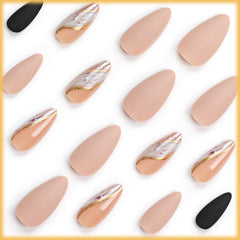 AROVFAM almond-shaped press-on nails kit with 24 pieces for versatile looks