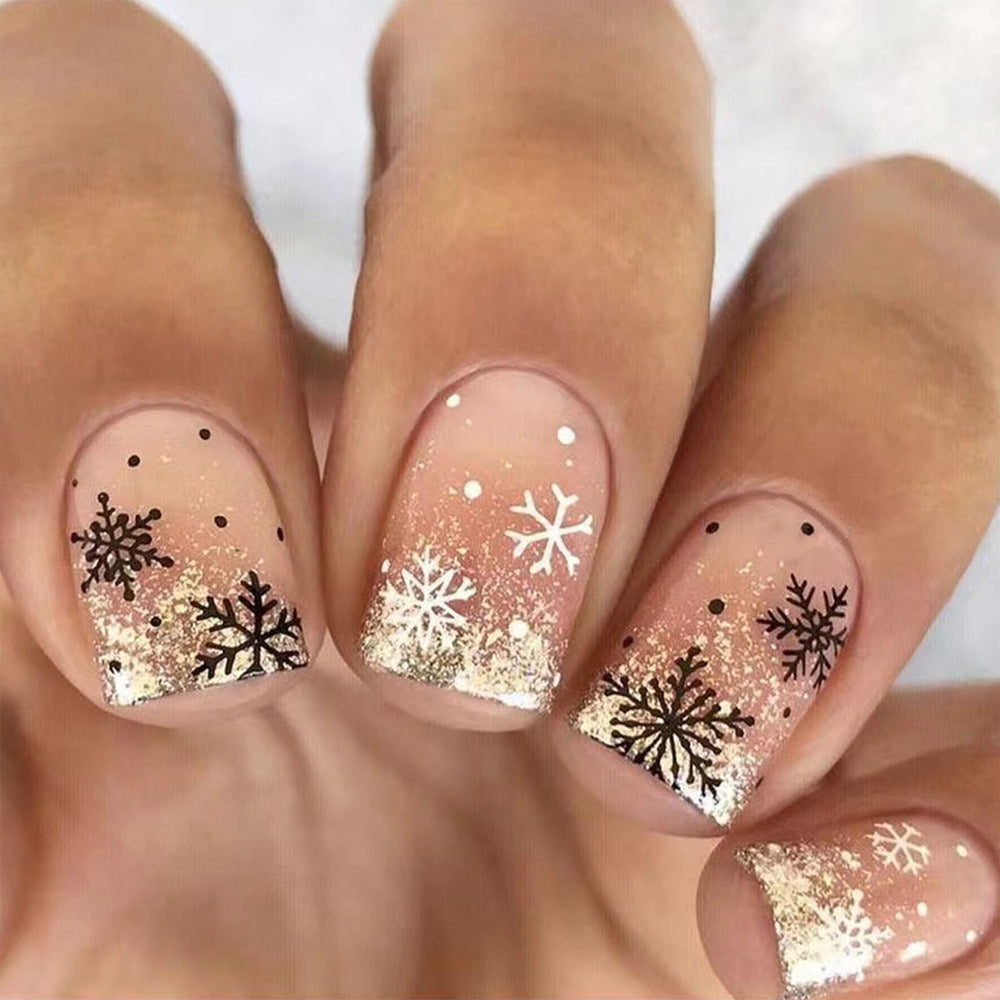 AROVFAM Christmas snowflake nails set for a DIY festive manicure at home