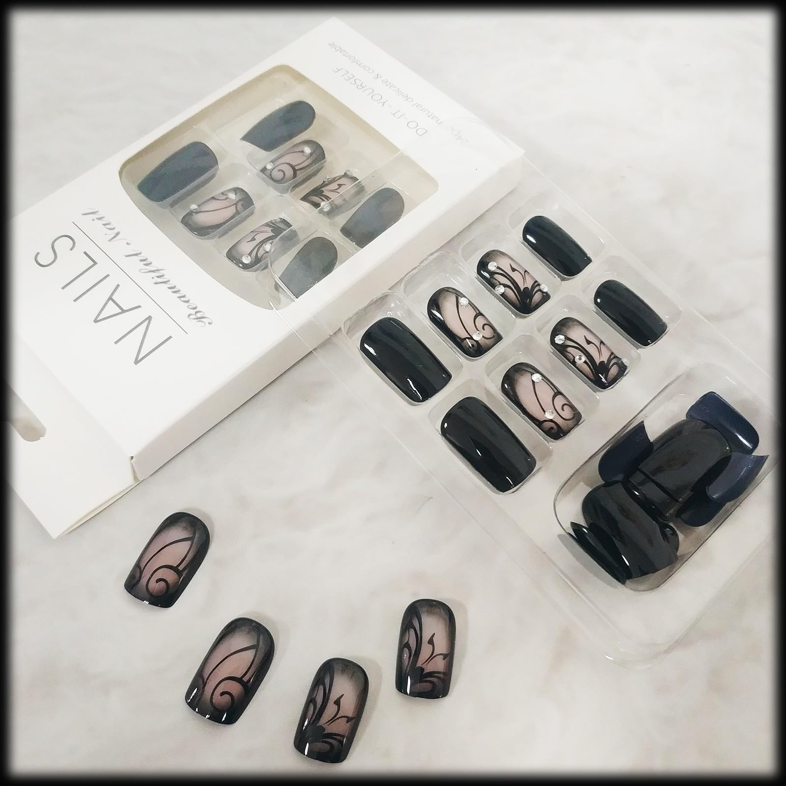AROVFAM crystal nails with glue enable fast, salon-like manicure