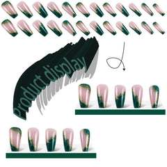 AROVFAM medium size marble glitter nails ideal for quick glam upgrades.