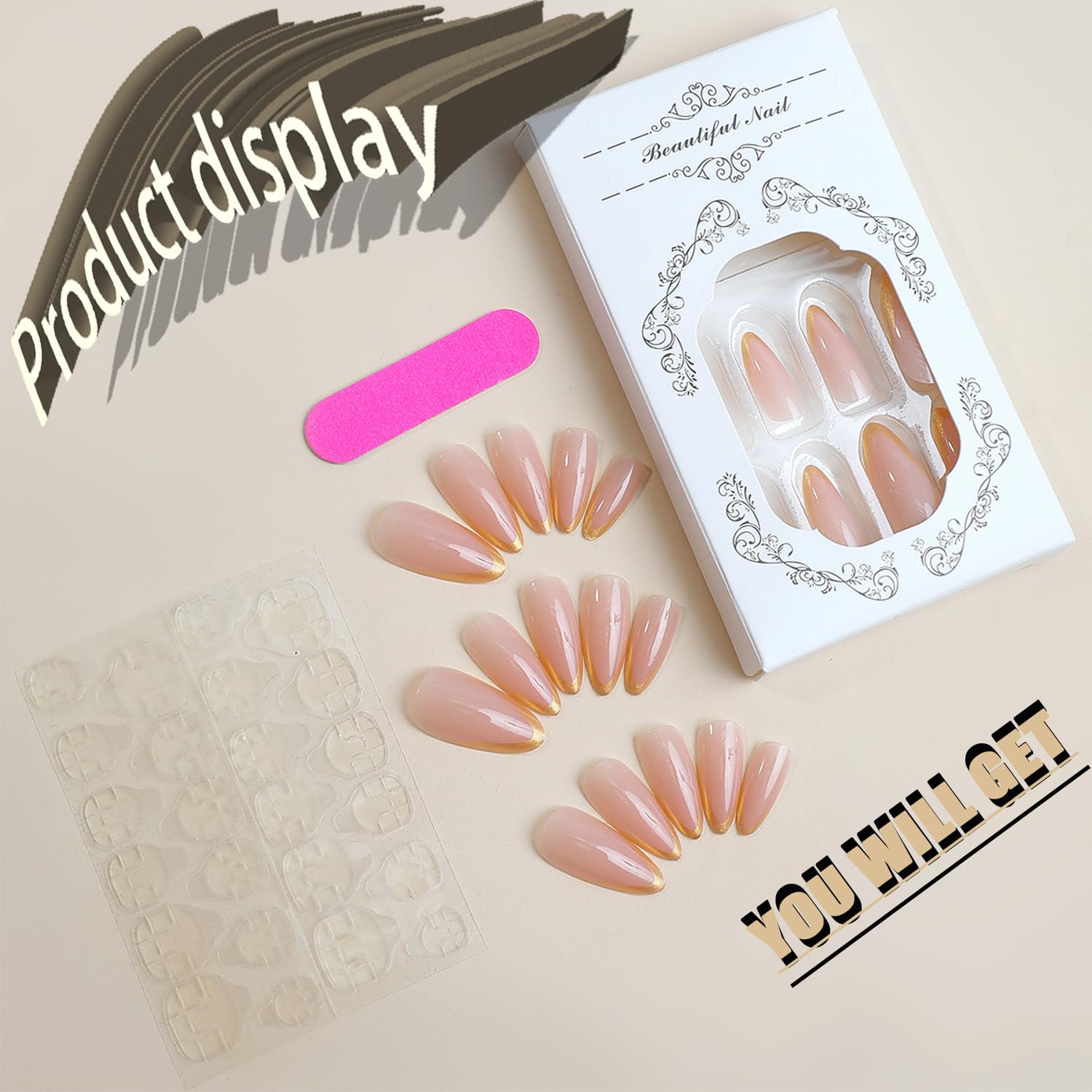 AROVFAM Mini nail file and wooden stick included for precise prep