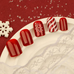 AROVFAM press-on nails in short square shape for quick at-home manicure.