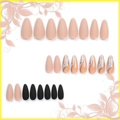 AROVFAM sparkly gold river design nails offer a shimmering, statement finish