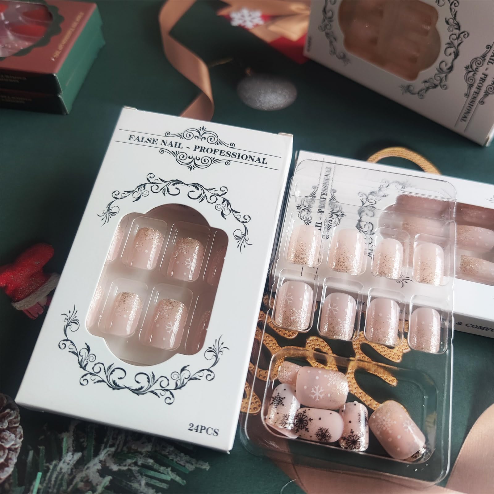 AROVFAM sparkly square nails with glitter for a party-ready look