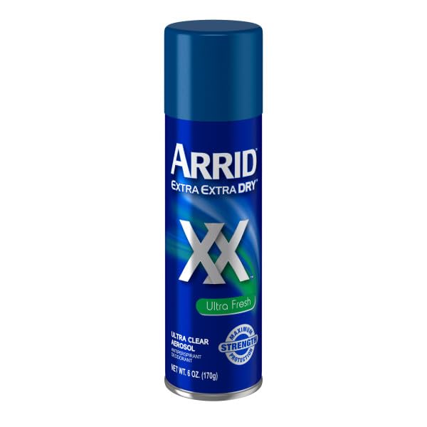 Aerosol spray from Arrid XX disperses a quick-drying mist for underarm protection.