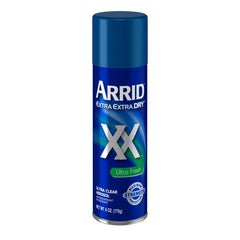 Aerosol spray from Arrid XX disperses a quick-drying mist for underarm protection.