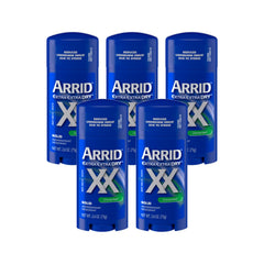 Arrid XX Extra Dry Solid unscented 2.6 oz pack5 for long-lasting dryness.