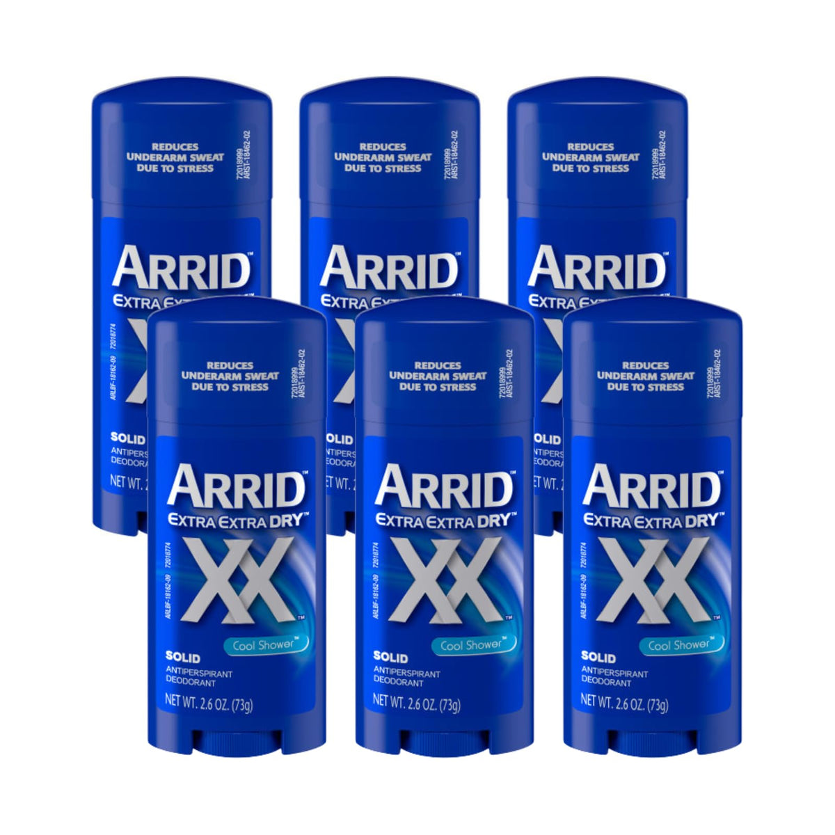Arrid XX Extra Extra Dry Cool Shower bottle ready for daily protection against sweat.