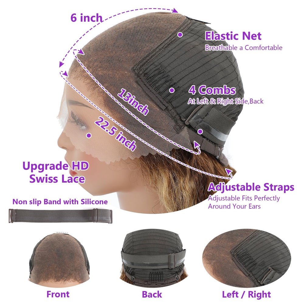 Arseomi 30Inch highlight ombre wig adjustable strap aids comfortable all-day wear.