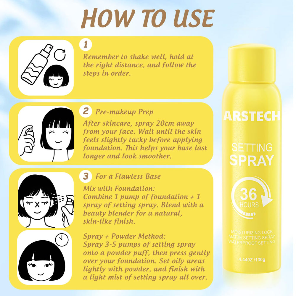 Arstech alcohol-free formulation that's gentle on sensitive skin during long events.