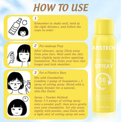Arstech alcohol-free formulation that's gentle on sensitive skin during long events.