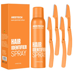 Arstech Hair Identifier Spray highlights facial hair for precise, comfortable shaving.
