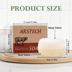 arstech natural grass-fed tallow close-up – rich hydration for dry skin