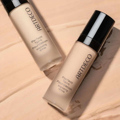 ARTDECO Perfect Teint face swatches reveal natural matte finish.