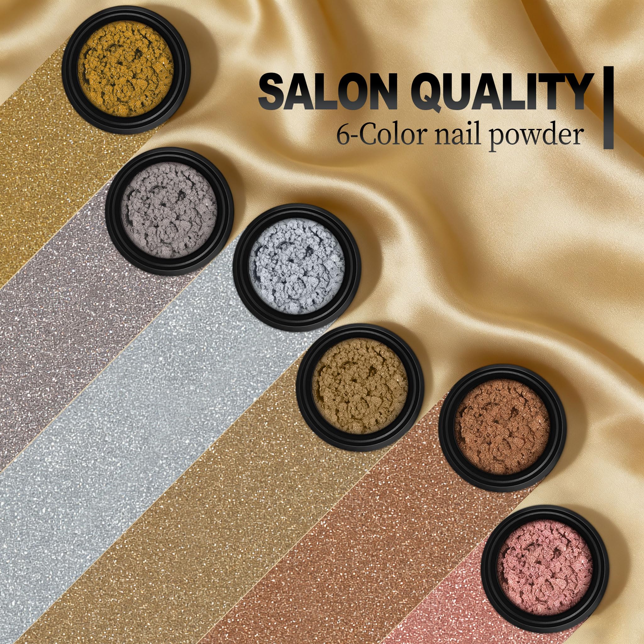Artdone chrome nail powder light gold adds subtle champagne-like shine
