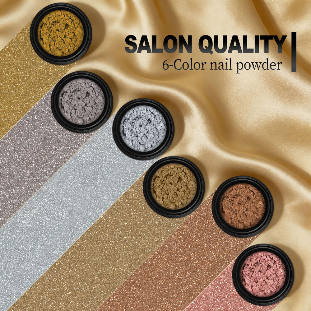 Artdone chrome nail powder light gold adds subtle champagne-like shine