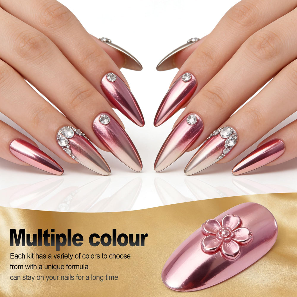 Artdone chrome nail powder silver 1 creates bright metallic chrome on nails