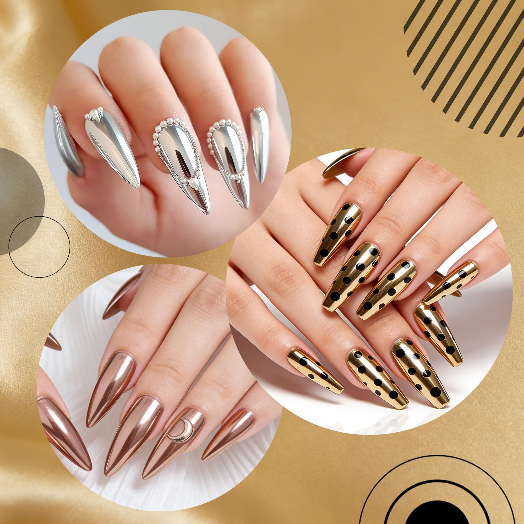 Artdone chrome nail powder silver 2 enhances bold chrome depth