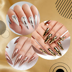 Artdone chrome nail powder silver 2 enhances bold chrome depth