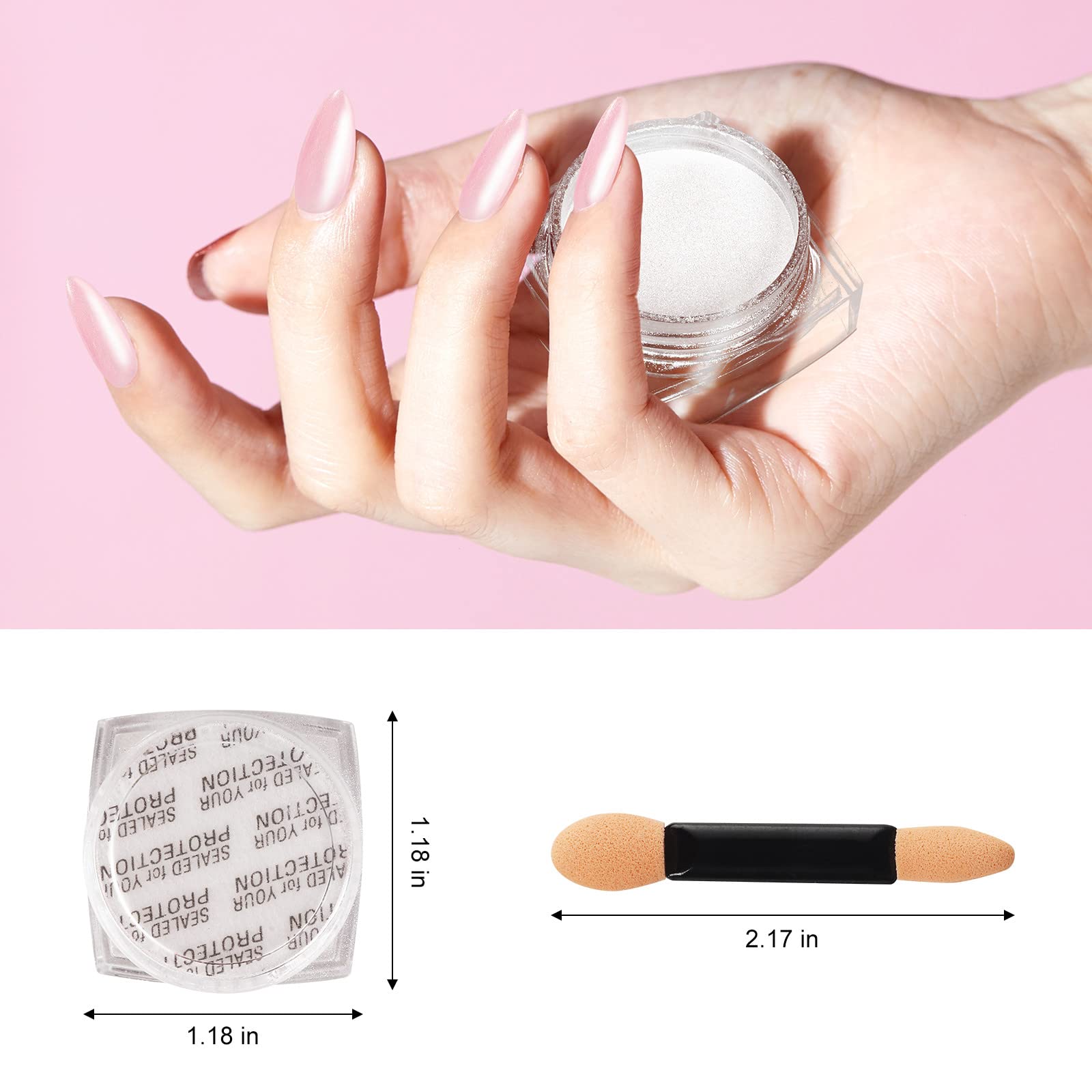 Artdone chrome powder application with brush demonstrates easy gel nail use.