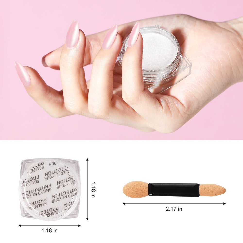Artdone chrome powder application with brush demonstrates easy gel nail use.