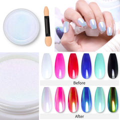 Artdone mermaid shine powder creates shimmer on varied bases