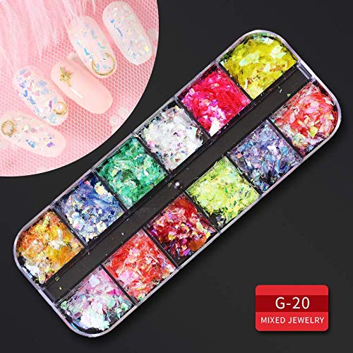 Artdone rainbow flakes adding iridescent shimmer to nails