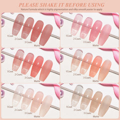 Artdone color swatches show translucent pink nude brown options for all seasons