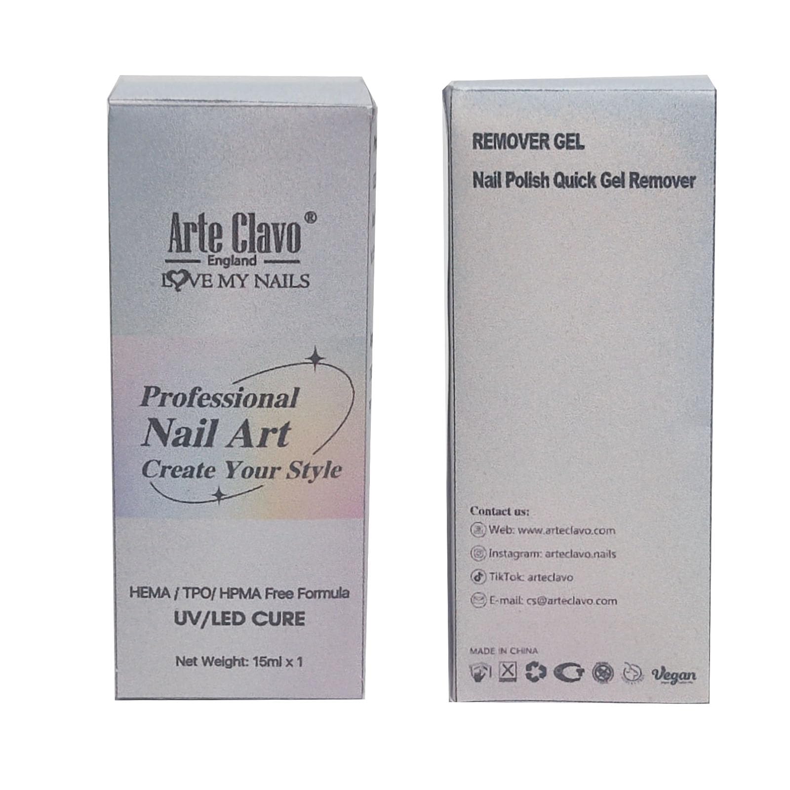 Cap tightened to preserve Arte Clavo remover freshness.