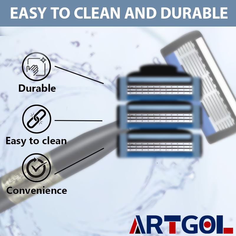 Artgol blue-hued handle visual pairs with replacements for a confident grooming routine.