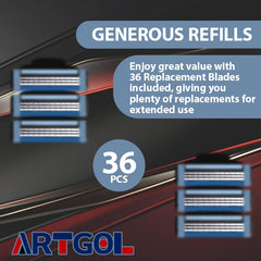 Artgol GL-Mach-3 style razor compatibility blades ensure consistent grooming performance.