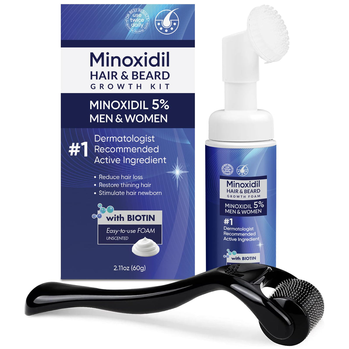 Artimore 5% Minoxidil Foam bottle for convenient daily application.