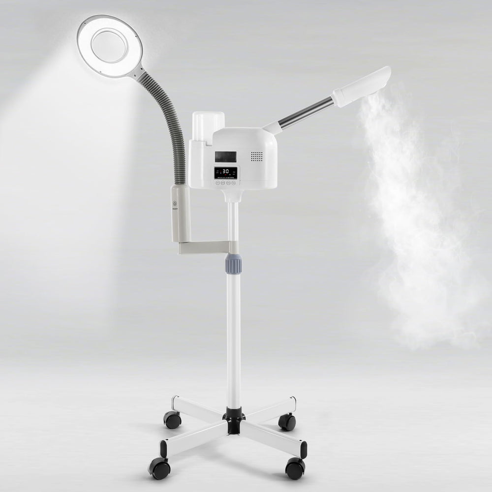 Artist Hand facial steamer pro with 5x LED lamp for precise skincare sessions
