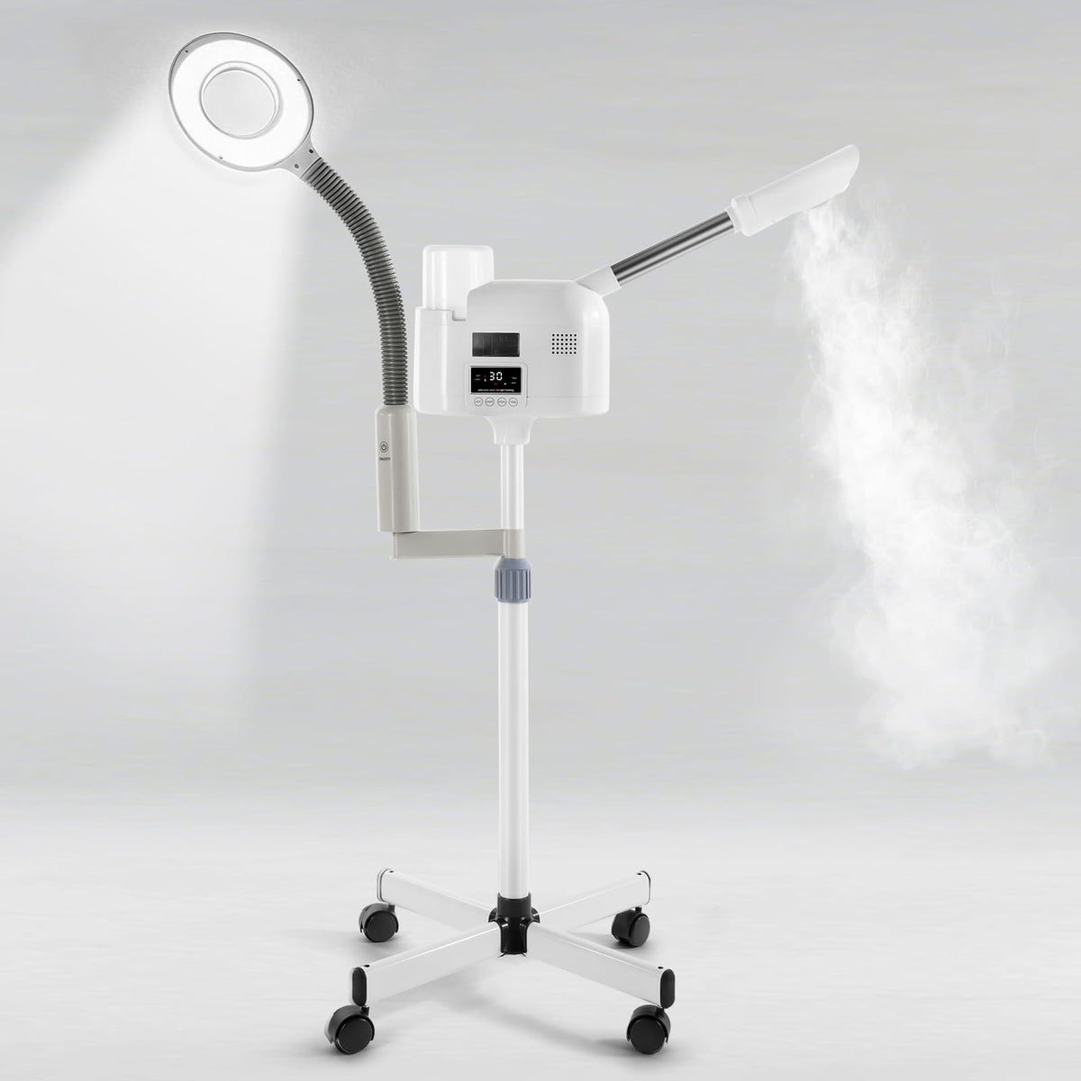 Artist Hand facial steamer pro with 5x LED lamp for precise skincare sessions