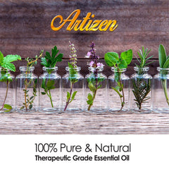 Artizen Rosehip Oil glass bottle under warm light conveys natural skincare.