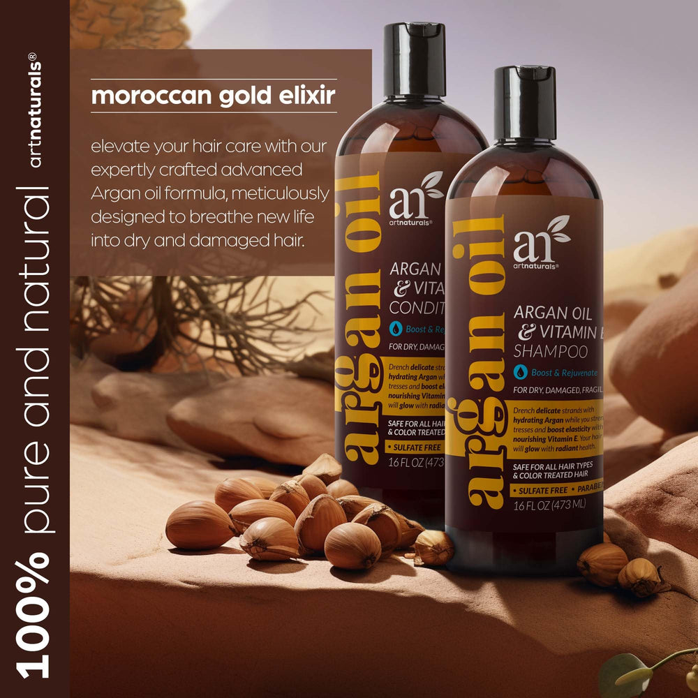 ArtNaturals all hair types formula visual showing versatility for various textures.