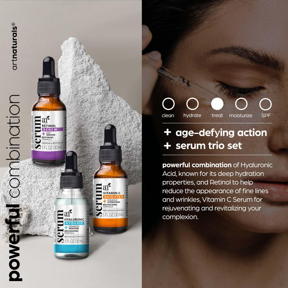 ArtNaturals Retinol serum bottle positioned for a smoother appearance cue.