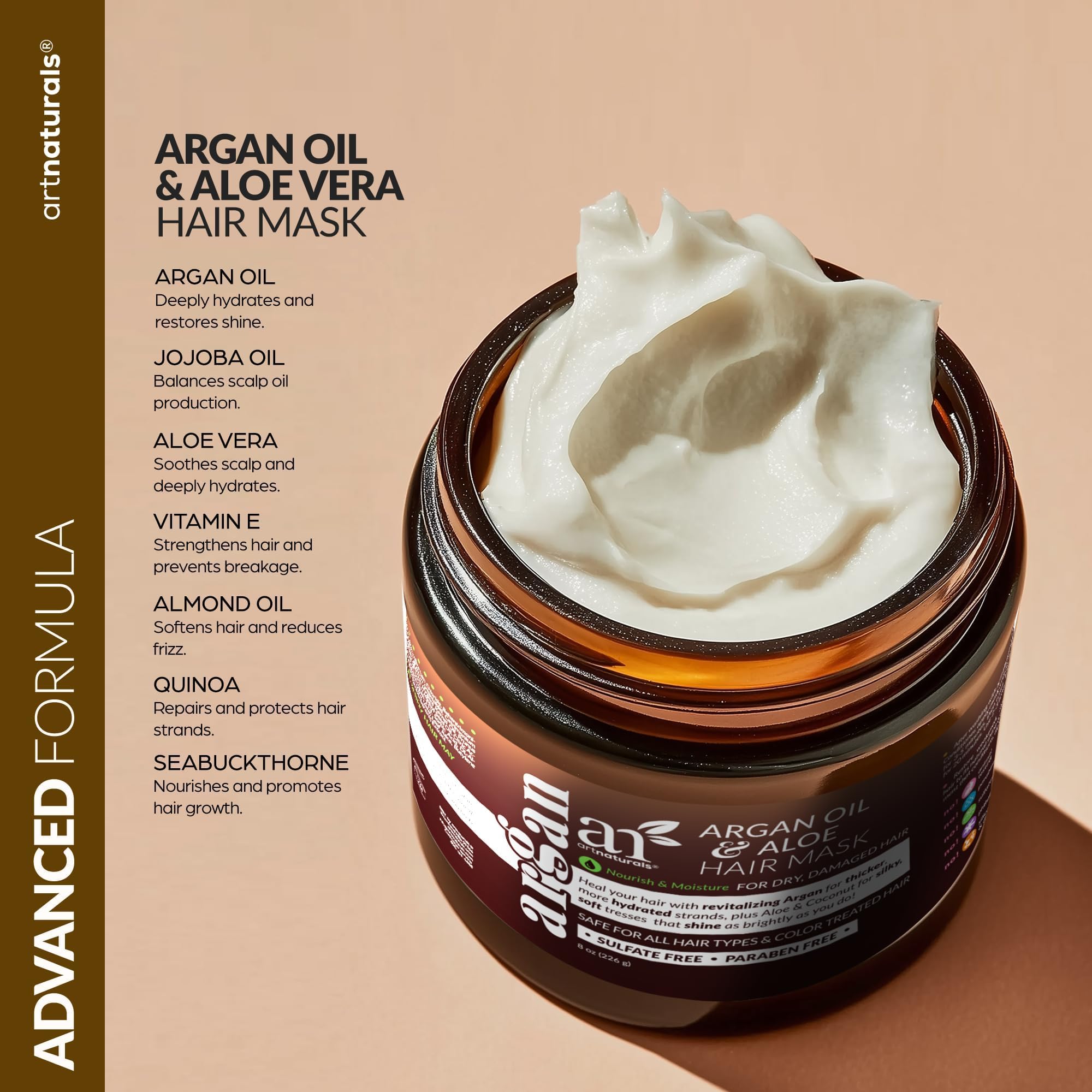 Applying Artnaturals mask to damp hair for deep hydration.