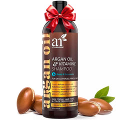 Artnaturals Argan Hair Growth Shampoo bottle highlights a sulfate-free formula for thicker, shinier hair.