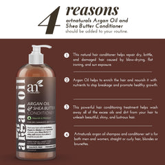 Artnaturals Argan Oil Hair Conditioner pour demonstrates easy application and deep hydration