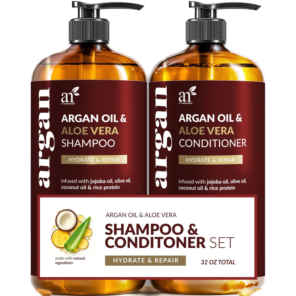 Artnaturals Argan Oil Shampoo bottle with nourishing Moroccan oils for all hair types.