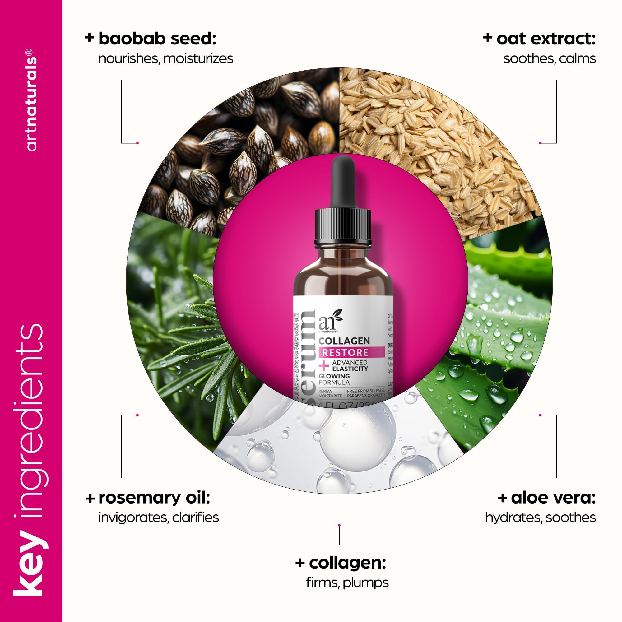 Artnaturals Collagen Booster Serum applied on hand for smooth skin.